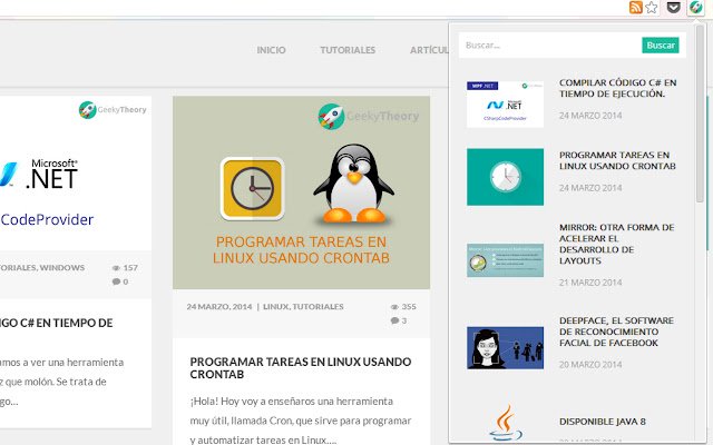 Geeky Theory RSS da Chrome Web Store para ser executado com OffiDocs Chromium online