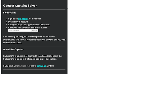 Geetest Captcha Solver  from Chrome web store to be run with OffiDocs Chromium online
