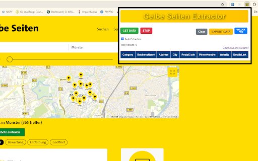 Gelbe Seiten Scraper Extractor  from Chrome web store to be run with OffiDocs Chromium online