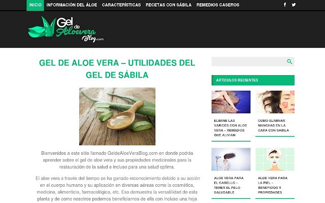 Gel de Aloe Vera da Chrome web store para ser executado com OffiDocs Chromium online