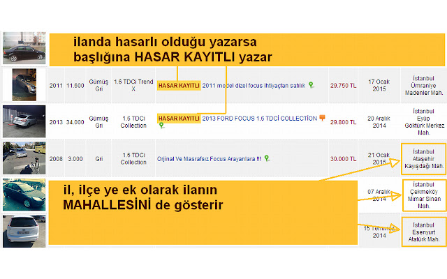 Chrome web mağazasından Gelişmiş Sahibinden.com Özellikleri, OffiDocs Chromium ile çevrimiçi çalıştırılacak