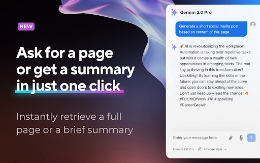 Gemini AI Sidebar  from Chrome web store to be run with OffiDocs Chromium online