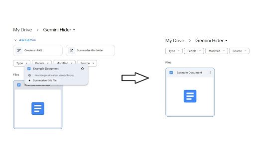 Gemini Hider  from Chrome web store to be run with OffiDocs Chromium online