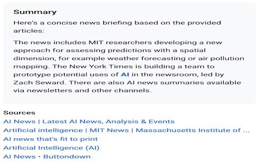 Gemini News Brief  from Chrome web store to be run with OffiDocs Chromium online