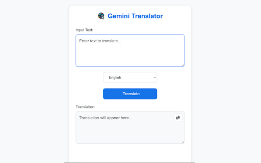 Gemini Translator  from Chrome web store to be run with OffiDocs Chromium online
