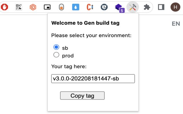 Gen build tag  from Chrome web store to be run with OffiDocs Chromium online