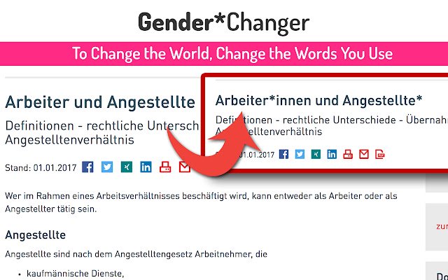 Chrome ウェブストアの Gender Changer を OffiDocs Chromium online で実行