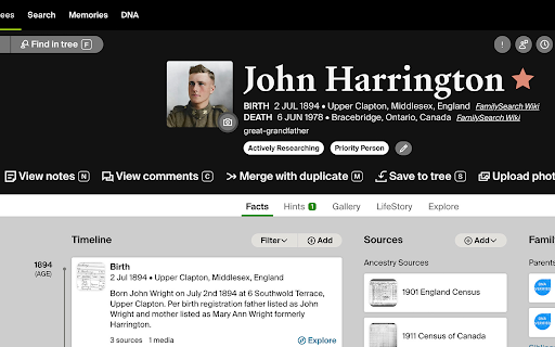 Genealogy Assistant  from Chrome web store to be run with OffiDocs Chromium online
