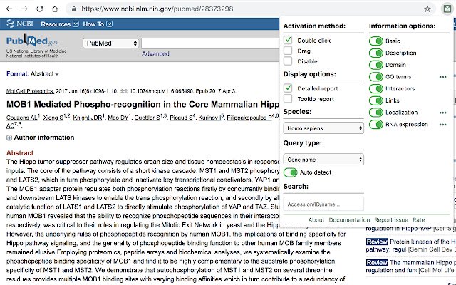 Gene Info  from Chrome web store to be run with OffiDocs Chromium online