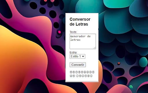 Generador de Letras  from Chrome web store to be run with OffiDocs Chromium online
