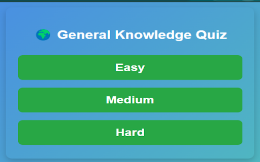 General Knowledge Quiz App from Chrome web store to be run with OffiDocs Chromium online General Knowledge Quiz App from Chrome web store to be run with OffiDocs Chromium online