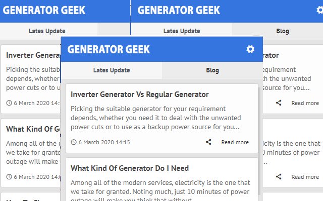 Generator Geek Neueste Blog-Nachrichten aus dem Chrome-Webstore, die mit OffiDocs Chromium online ausgeführt werden