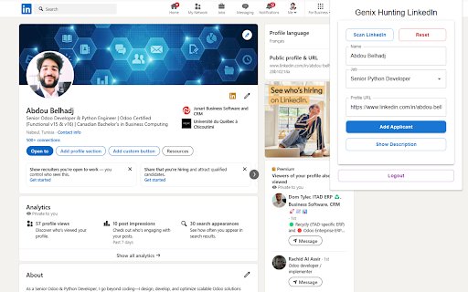 Genix Linkedin  from Chrome web store to be run with OffiDocs Chromium online