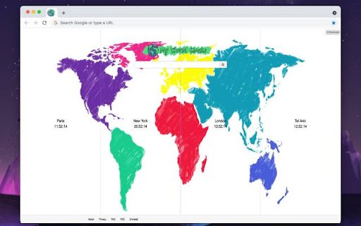 Geo Clocks  from Chrome web store to be run with OffiDocs Chromium online