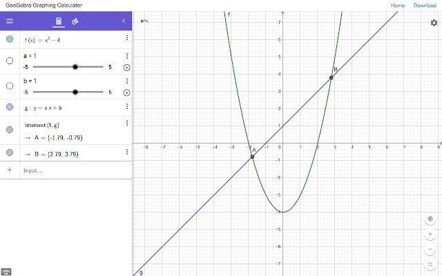 Kalkulator Grafik GeoGebra dari toko web Chrome untuk dijalankan dengan OffiDocs Chromium online