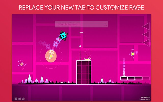 Geometry Dash Wallpaper HD Niestandardowa nowa karta ze sklepu internetowego Chrome do uruchamiania z OffiDocs Chromium online