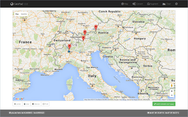 GeoPad dal negozio web di Chrome può essere eseguito con OffiDocs Chromium online