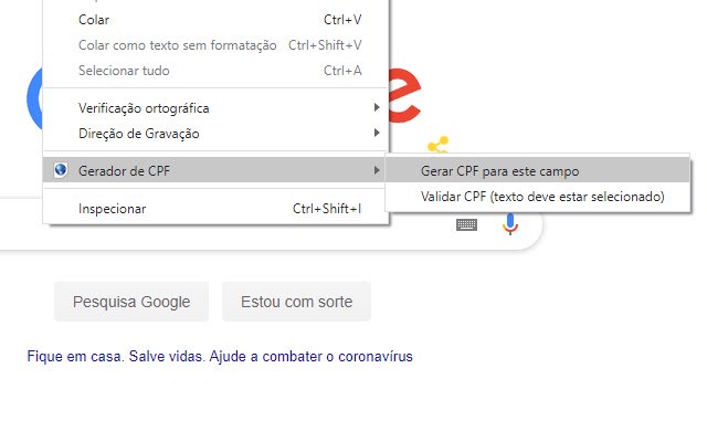Gerador de CPF از فروشگاه وب Chrome با OffiDocs Chromium به صورت آنلاین اجرا می شود