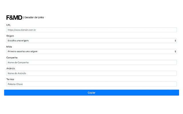 Gerador de Links FMD  from Chrome web store to be run with OffiDocs Chromium online