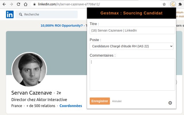 Gestmax: Sourcing di candidati dal Chrome Web Store da eseguire con OffiDocs Chromium online