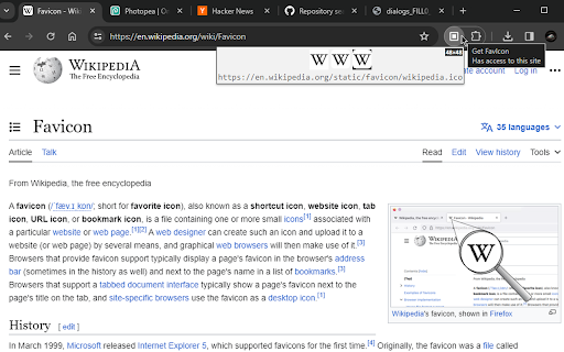Get FavIcon  from Chrome web store to be run with OffiDocs Chromium online