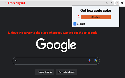 Get Hex Code Color  from Chrome web store to be run with OffiDocs Chromium online