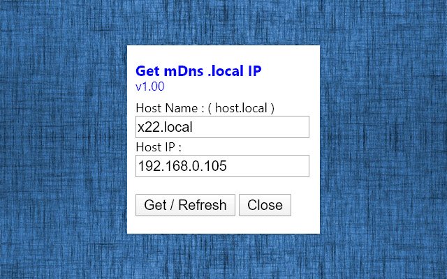 Get mDns .local IP  from Chrome web store to be run with OffiDocs Chromium online