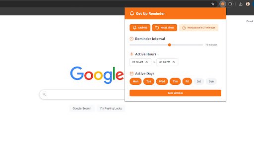 Get Up Reminder – Stay Active, Stay Healthy  from Chrome web store to be run with OffiDocs Chromium online