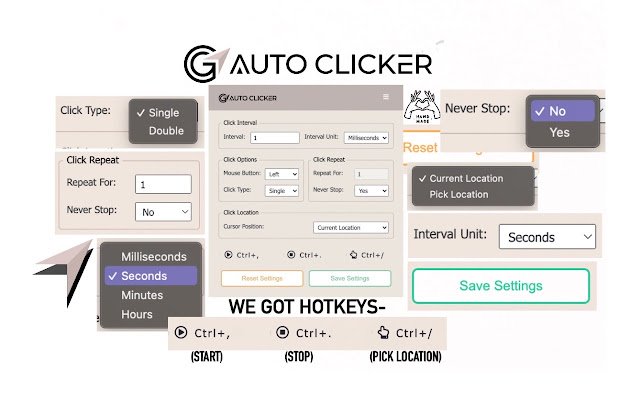GG Auto Clicker 1.1 mula sa Chrome web store na tatakbo sa OffiDocs Chromium online