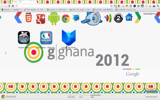 क्रोम वेब स्टोर से gGhana2012 थीम को ऑनलाइन ऑफीडॉक्स क्रोमियम के साथ चलाया जाएगा