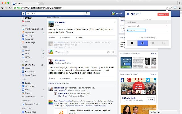 Ghosted: Sembunyikan Orang yang Mengganggu di Facebook dari toko web Chrome untuk dijalankan dengan OffiDocs Chromium online