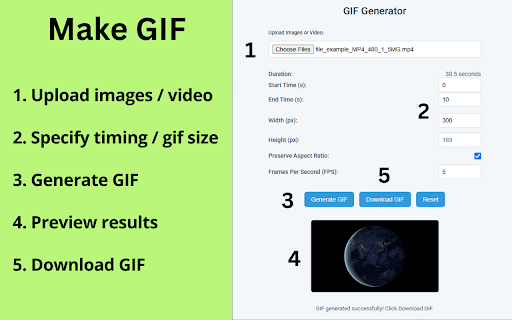 GIF maker  from Chrome web store to be run with OffiDocs Chromium online
