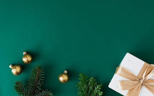 Gift box, pine branch and ball  from Chrome web store to be run with OffiDocs Chromium online