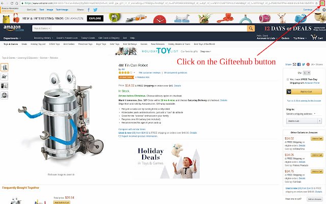 Gifteehub Share Gift Ideas  from Chrome web store to be run with OffiDocs Chromium online