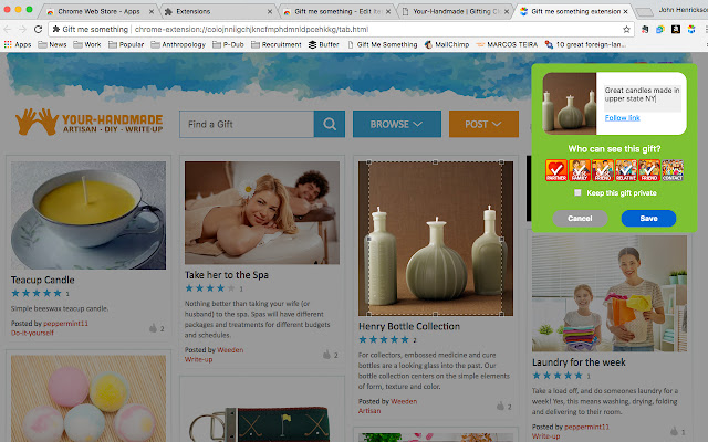 Gift me something helper  from Chrome web store to be run with OffiDocs Chromium online