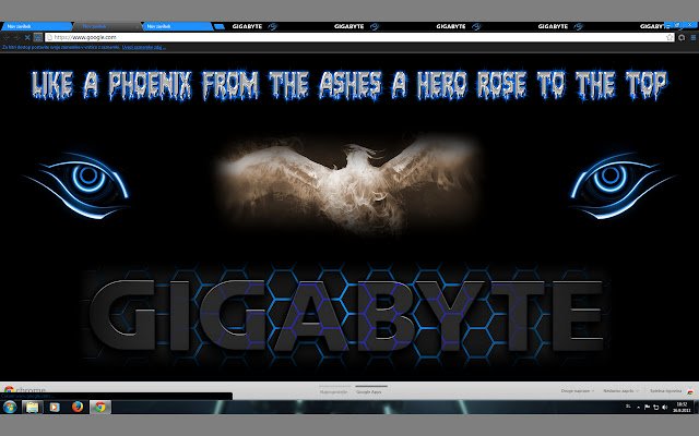 El tema Gigabyte Blue de la tienda web de Chrome se ejecutará con OffiDocs Chromium en línea
