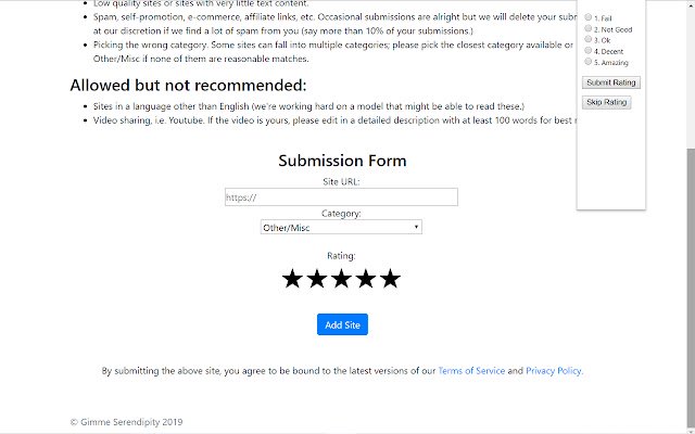 GimmeSerendipity Addon  from Chrome web store to be run with OffiDocs Chromium online