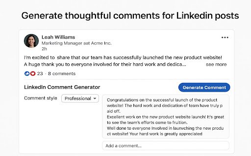 Ginger LinkedIn AI Assistant  from Chrome web store to be run with OffiDocs Chromium online