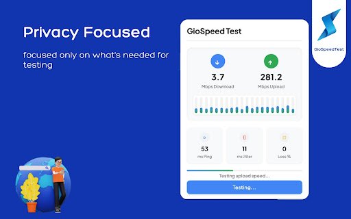 GioSpeedTest  from Chrome web store to be run with OffiDocs Chromium online