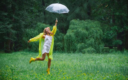 Girl and Umbrella  from Chrome web store to be run with OffiDocs Chromium online