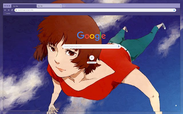 Girl flies  from Chrome web store to be run with OffiDocs Chromium online