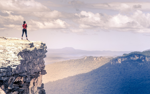 Girl standing on top  from Chrome web store to be run with OffiDocs Chromium online