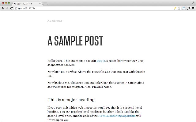 gist.io  from Chrome web store to be run with OffiDocs Chromium online