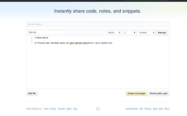 Gist Markdown Preview  from Chrome web store to be run with OffiDocs Chromium online