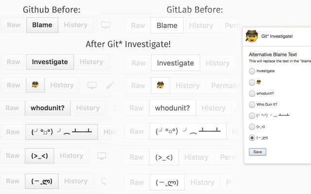Git* Investigate!  from Chrome web store to be run with OffiDocs Chromium online