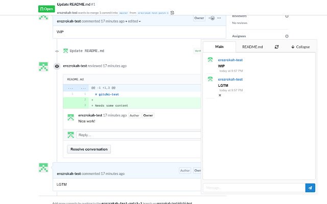 Gitchi  from Chrome web store to be run with OffiDocs Chromium online