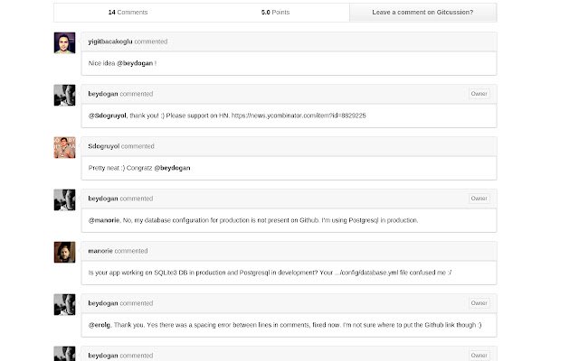 Gitcussion  from Chrome web store to be run with OffiDocs Chromium online
