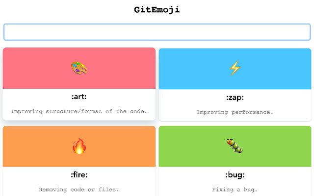 GitEmojiemoji для сообщения git commit из интернет-магазина Chrome для запуска с OffiDocs Chromium онлайн