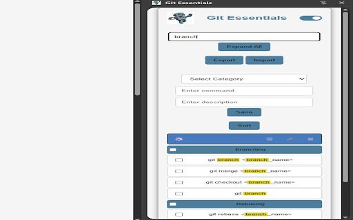 Git Essentials  from Chrome web store to be run with OffiDocs Chromium online