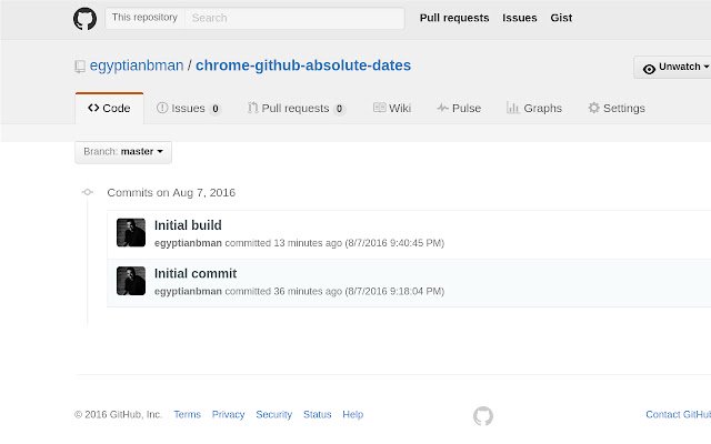 OffiDocs Chromiumオンラインで実行されるChrome WebストアのGithub Absolute Dates